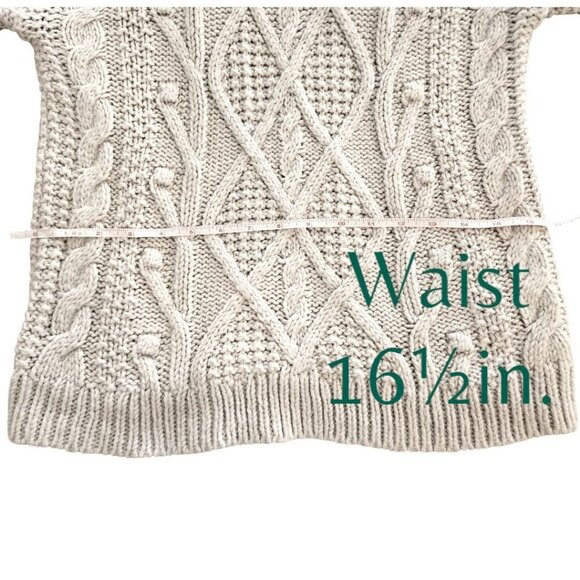 WMNS Universal Thread Sz Sm Ivory Cable Knit Crew Neck Sweater, Super Soft, Warm - Picture 5 of 7